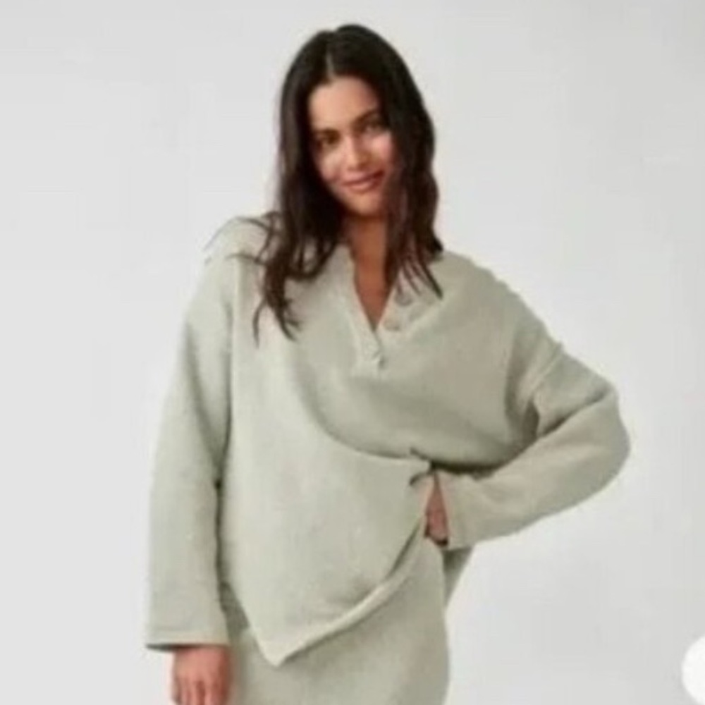 Free People Gray/Green Sweater